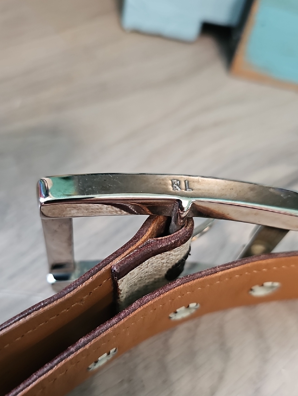 Ralph Lauren Size M women's Canvas and Brown Leather Belt with Silver Buckle - Picture 2 of 8